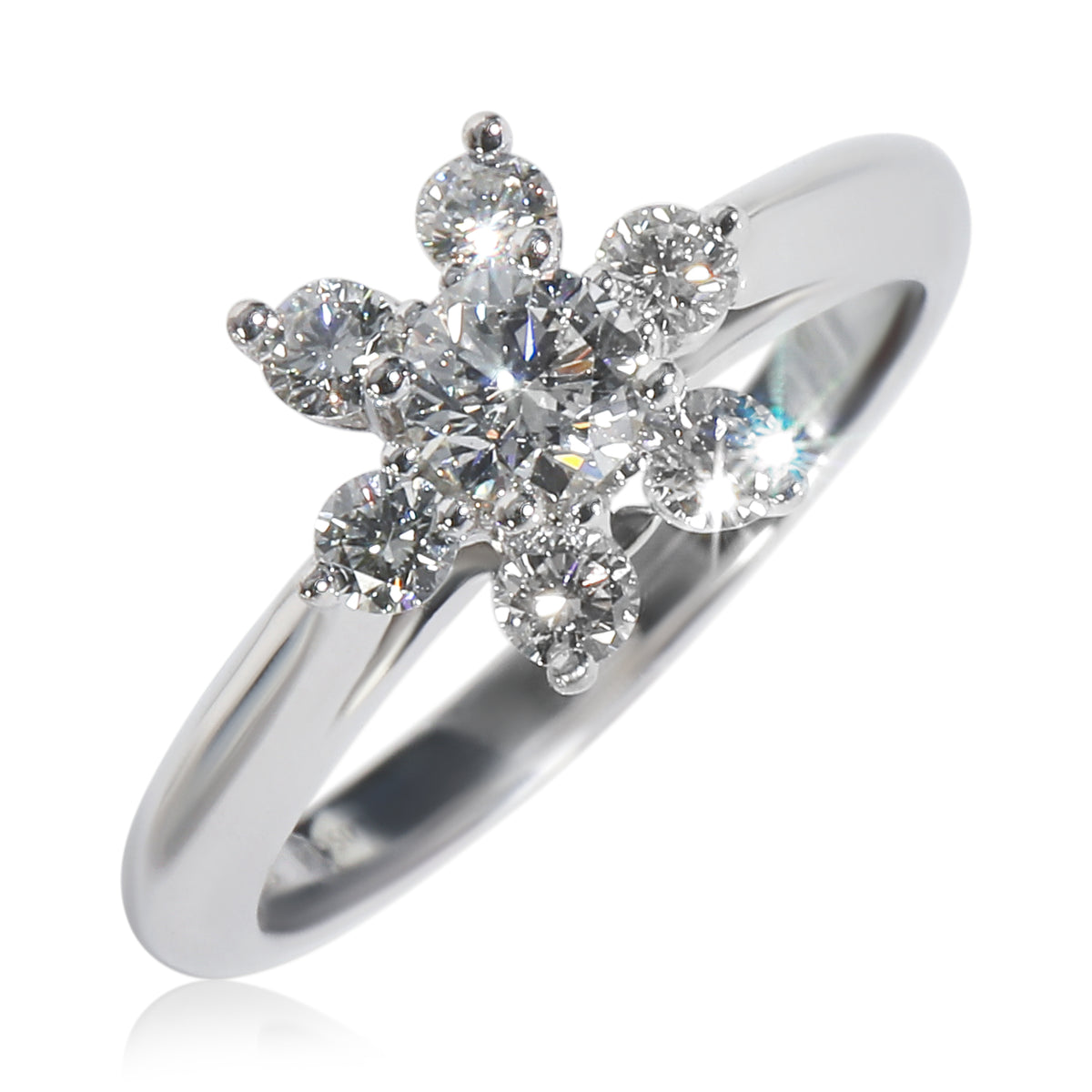 Platinum Diamond Flower Ring