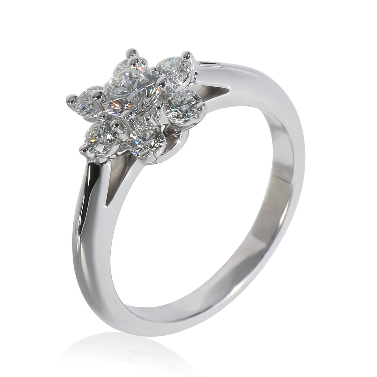 Platinum Diamond Flower Ring