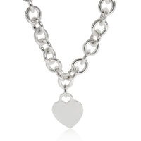 Sterling Silver  Heart Tag Necklace