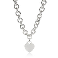 Sterling Silver  Heart Tag Necklace