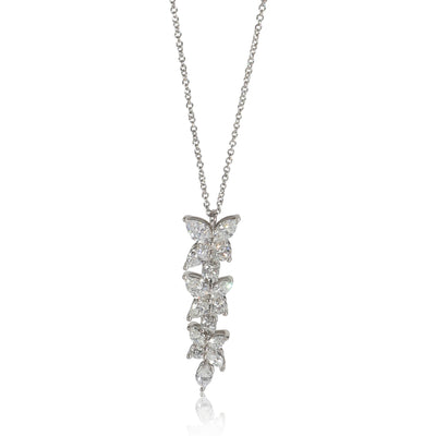 Tiffany & Co. Platinum Diamond Victoria Mixed Cluster Drop Pendant fv