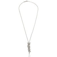 Platinum Diamond Victoria Mixed Cluster Drop Pendant