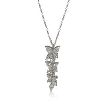 Platinum Diamond Victoria Mixed Cluster Drop Pendant