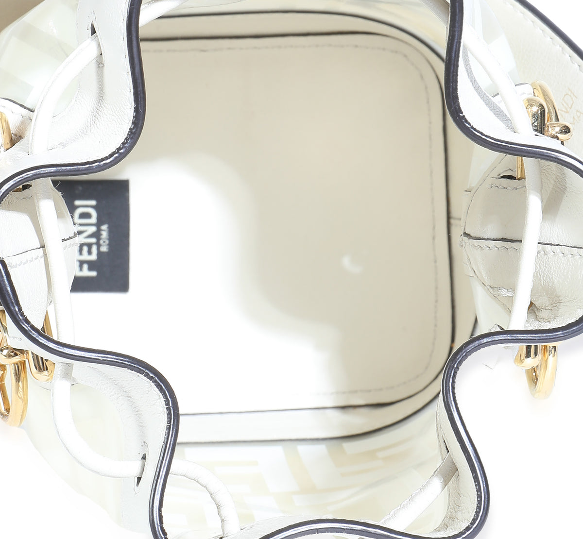 White TPU FF Vitello Grace F is Fendi Mini Mon Tresor Bucket Bag