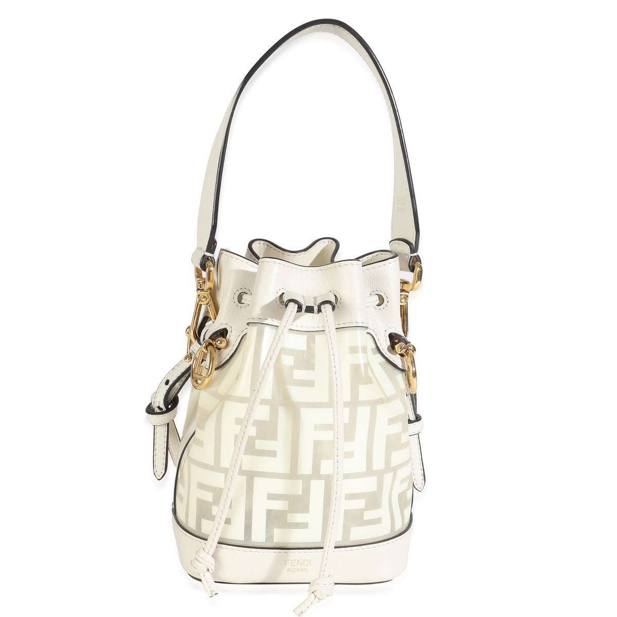 White TPU FF Vitello Grace F is Fendi Mini Mon Tresor Bucket Bag