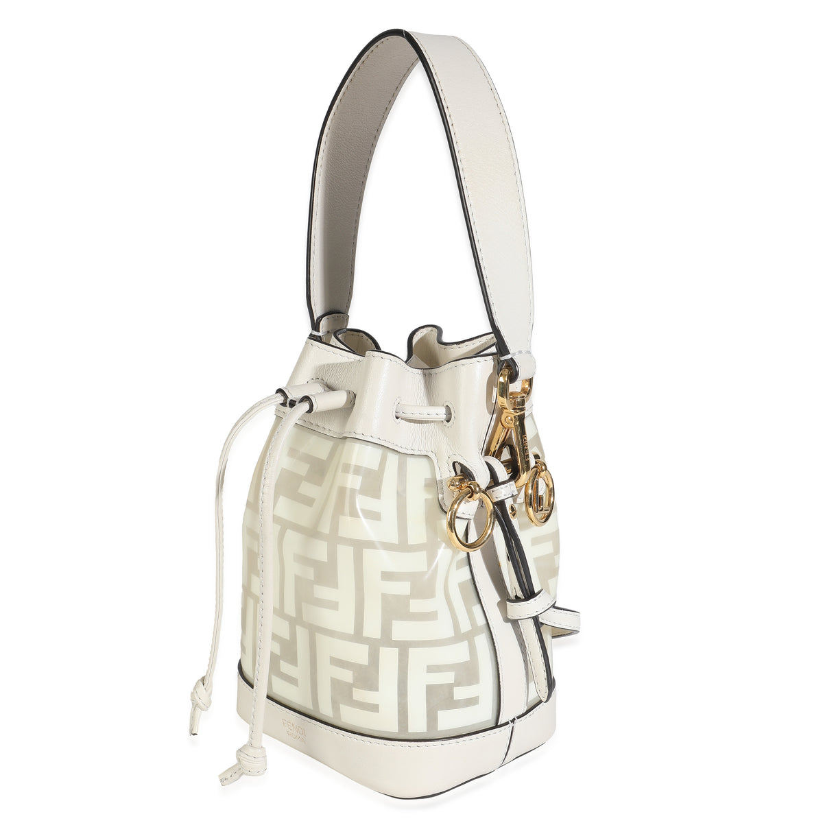 White TPU FF Vitello Grace F is Fendi Mini Mon Tresor Bucket Bag