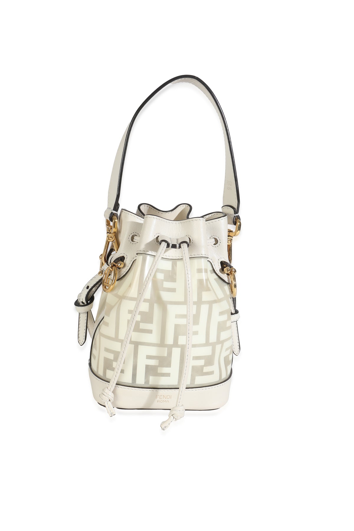 White TPU FF Vitello Grace F is Fendi Mini Mon Tresor Bucket Bag
