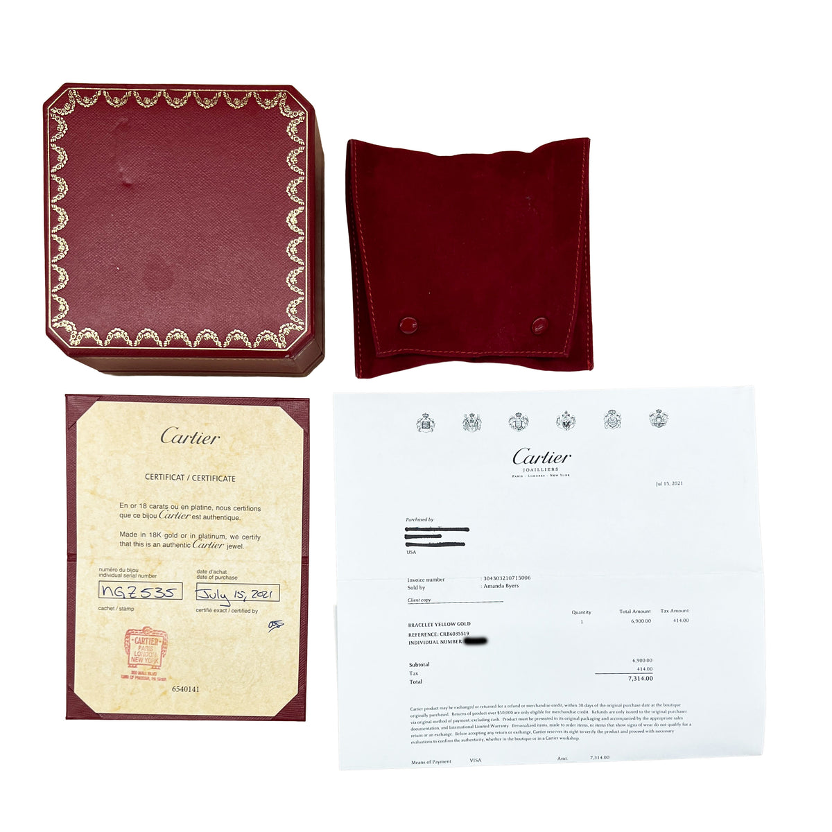 Yellow Gold  Love Bracelet