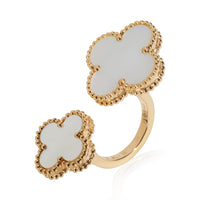Yellow Gold Mother Of Pearl Magic Alhambra Between The Finger