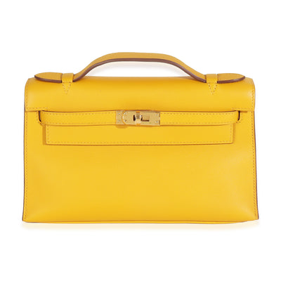 Jaune Ambre Swift Kelly Pochette GHW