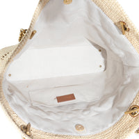 Beige Raffia Jamie Shopping Tote Bag