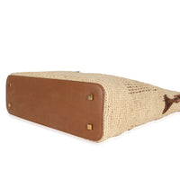 Beige Raffia Jamie Shopping Tote Bag