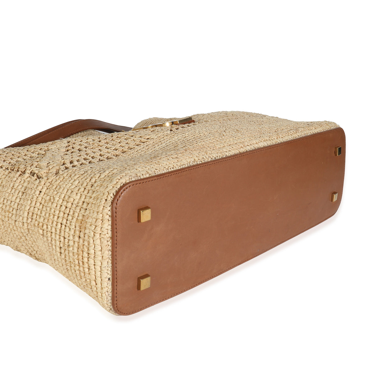 Beige Raffia Jamie Shopping Tote Bag