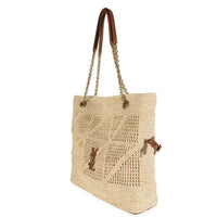 Beige Raffia Jamie Shopping Tote Bag