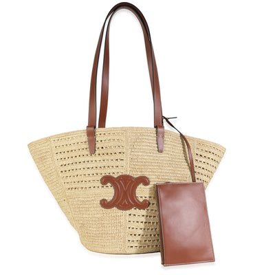 Raffia Patchwork Classic Panier Medium Couffin Tote