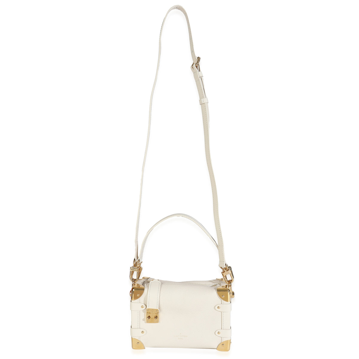 Louis Vuitton Chalk Grained Calfskin Side Trunk PM Handbag av