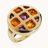 Yellow Gold Citrine and Amethyst Pasha de Cartier Ring