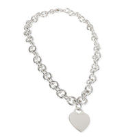 Sterling Silver  Heart Tag Necklace