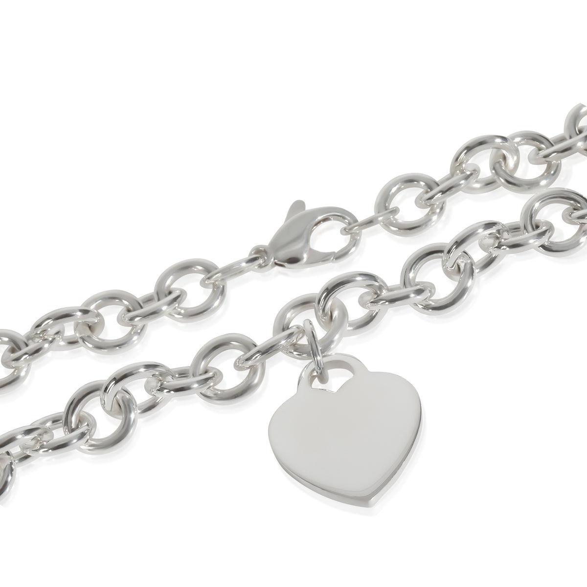 Sterling Silver  Heart Tag Necklace