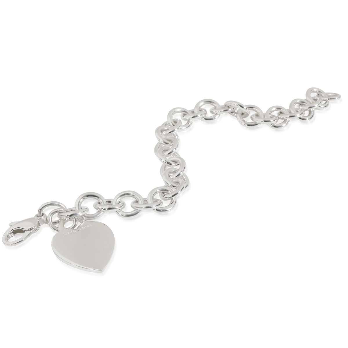 Sterling Silver  Heart Tag Bracelet