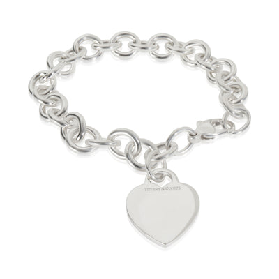 Sterling Silver  Heart Tag Bracelet