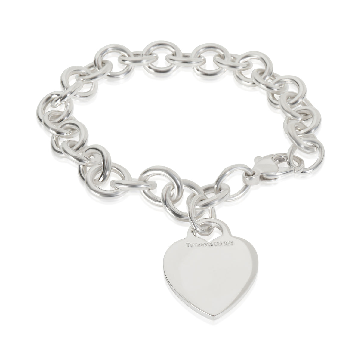 Sterling Silver  Heart Tag Bracelet