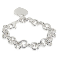 Sterling Silver  Heart Tag Bracelet