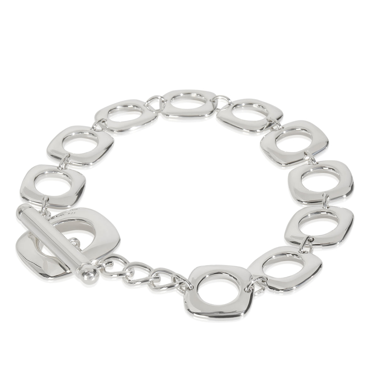 Sterling Silver  Square Link Bracelet