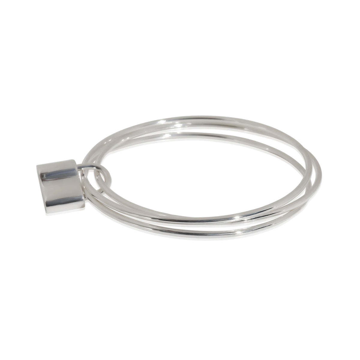 Sterling Silver  1837 Lock Triple Bangle Bracelet