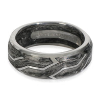 David Yurman White Gold  Forged Carbon Band fv