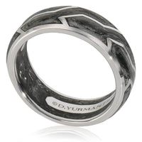 David Yurman White Gold  Forged Carbon Band pv