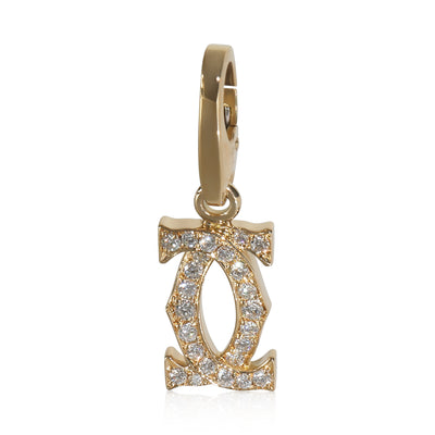 Yellow Gold Diamond Vintage Double C de Cartier Charm