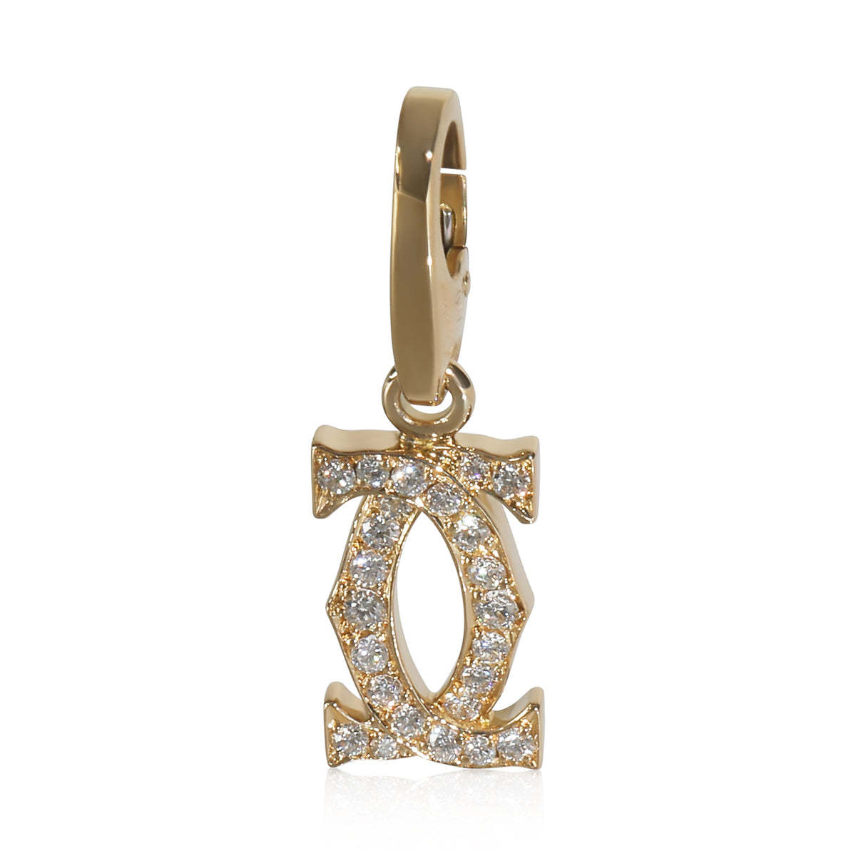 Yellow Gold Diamond Vintage Double C de Cartier Charm