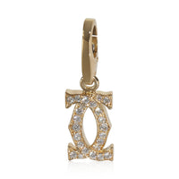 Yellow Gold Diamond Vintage Double C de Cartier Charm