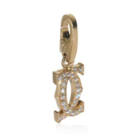 Yellow Gold Diamond Vintage Double C de Cartier Charm