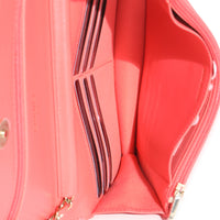Pink Quilted Lambskin Classic Wallet On Chain