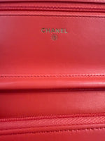 Pink Quilted Lambskin Classic Wallet On Chain