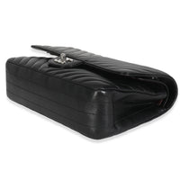 Black Lambskin Chevron Medium Classic Double Flap Bag