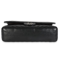 Black Lambskin Chevron Medium Classic Double Flap Bag