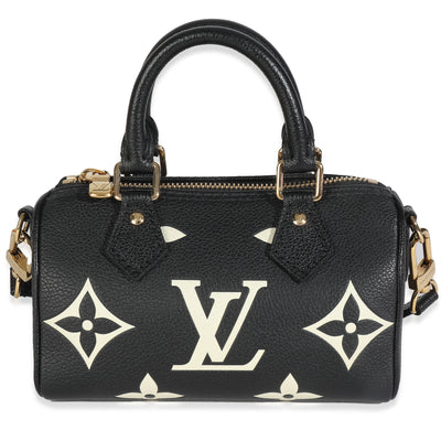 Black Beige Giant Monogram Empreinte Nano Speedy