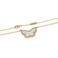 Yellow Gold Mother Of Pearl Lucky Alhambra Butterfly Pendant