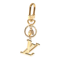 Gold Metal LV Facettes Bag Charm Key Holder