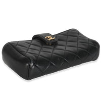 Black Quilted Lambskin Mini Phone Holder Clutch
