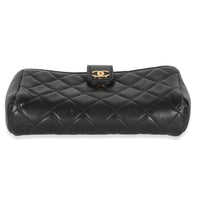 Black Quilted Lambskin Mini Phone Holder Clutch