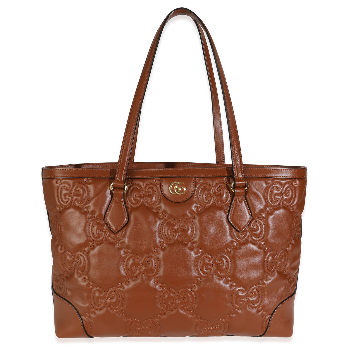 Brown GG Matelasse Calfskin Medium Ophidia Tote