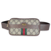 Beige Ebony GG Supreme Canvas Small Ophidia Belt Bag 85/34