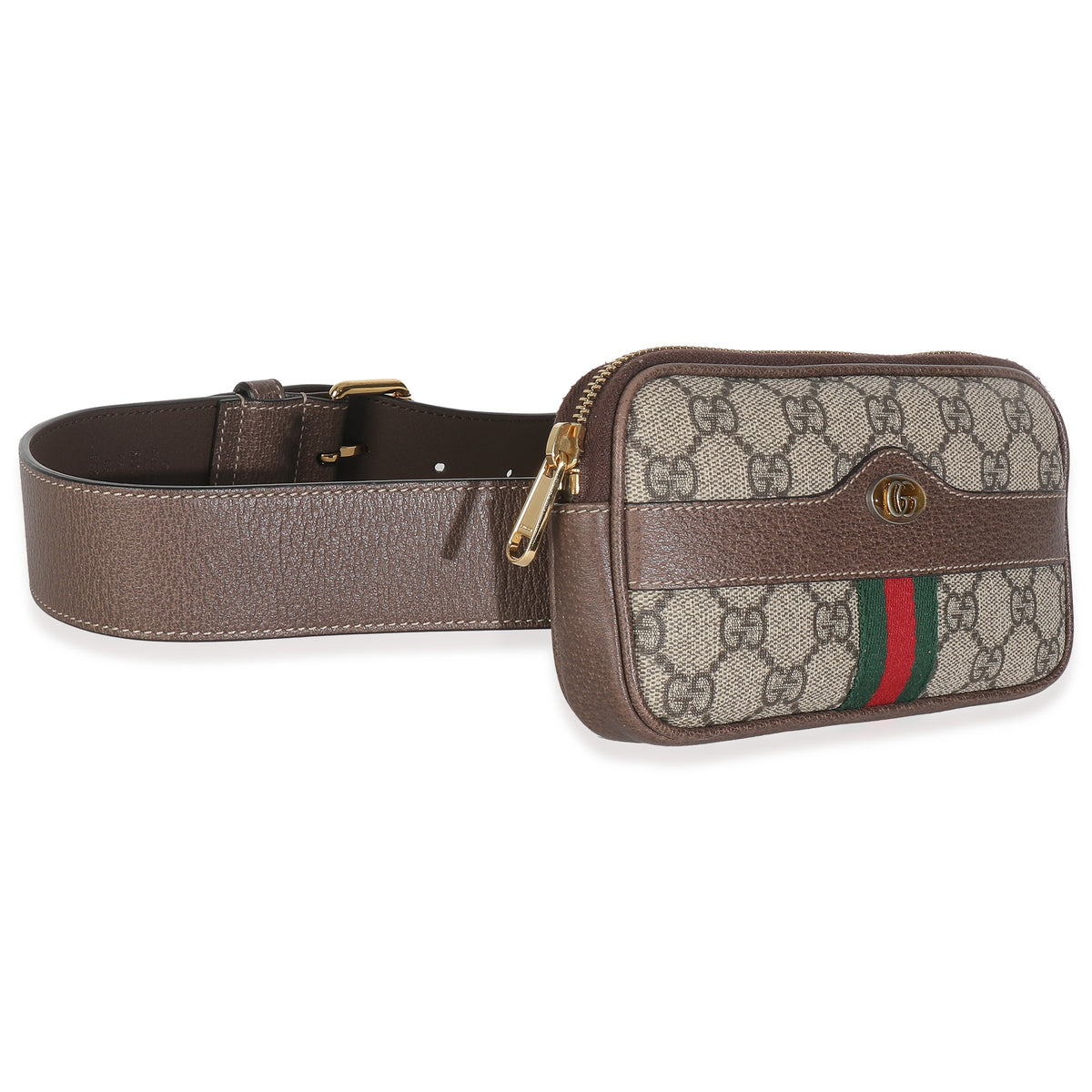 Beige Ebony GG Supreme Canvas Small Ophidia Belt Bag 85/34