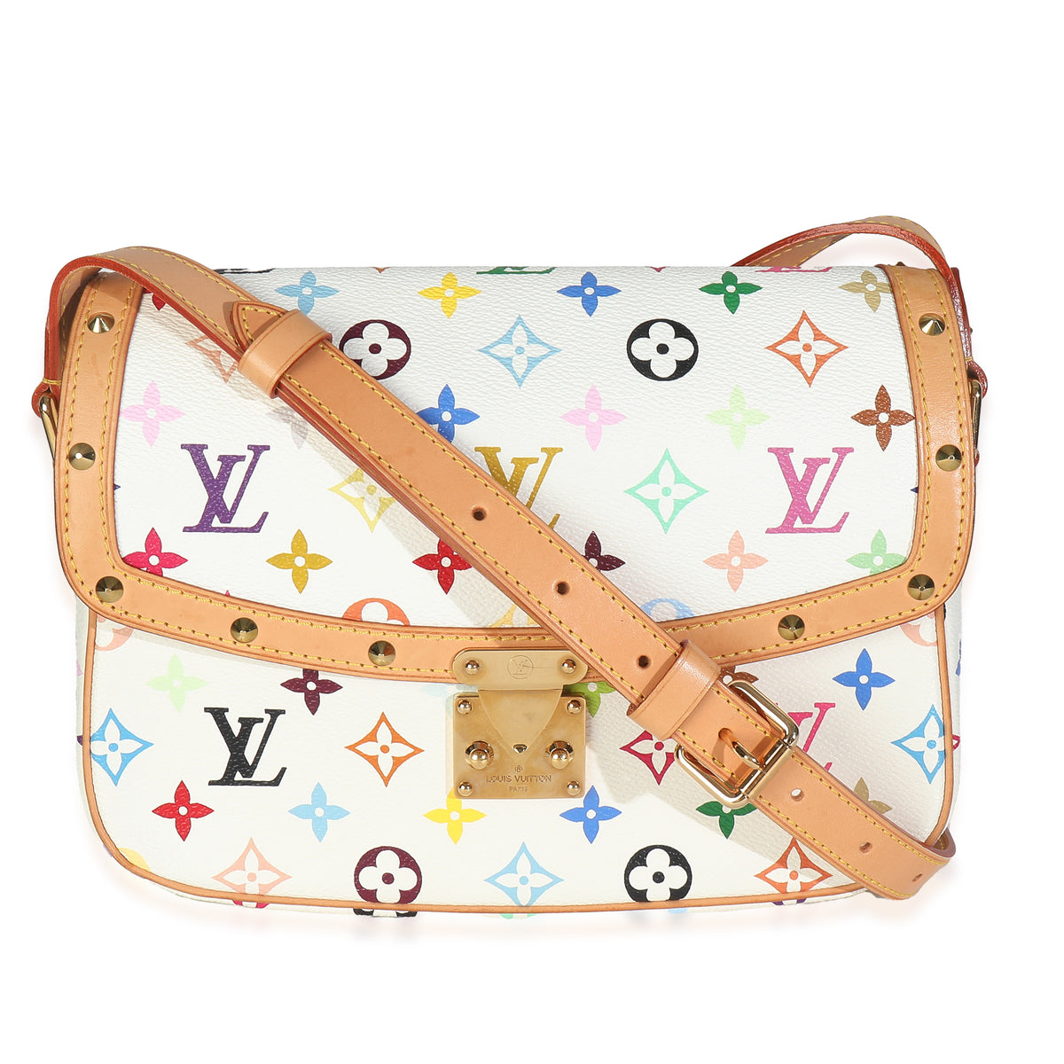White Multicolor Monogram Canvas Sologne
