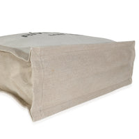 Black Natural Linen Calfskin Rive Gauche Tote