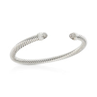Sterling Silver Diamond Cable Classic Bracelet